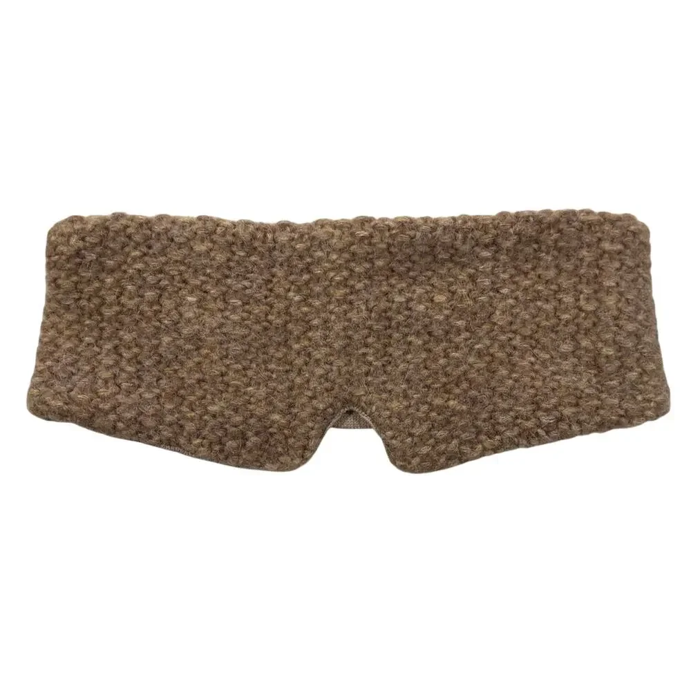 LUNYA Brown Wool Alpaca Knit Padded Sleep Eye Mask One Size